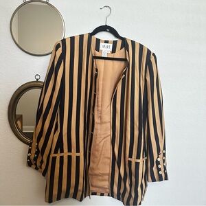Vintage Apart Striped Blazer with Button Details